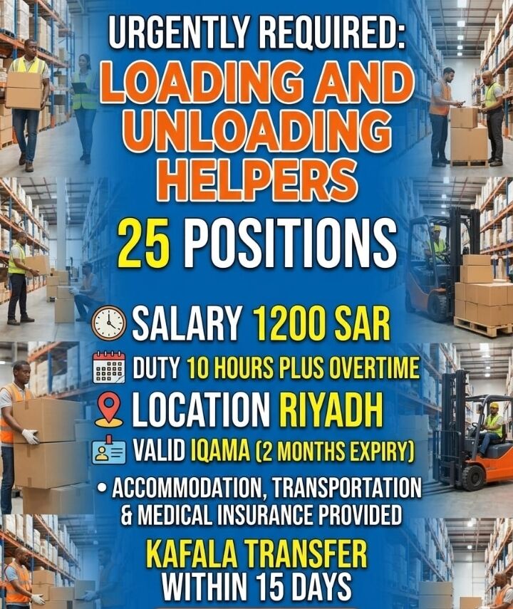 Jeddah, Jobs, Urgent Requirements For Warehouse Worker