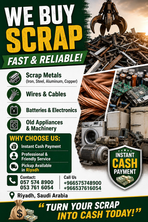 Al Kharj, Items Wanted, Scrap Dealer Riyadh Scraps Materials Buyer 0575748900