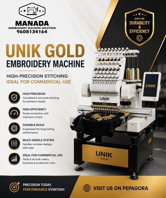 Kurnool, Industrial Machinery, Unik Gold Embroidery Machine For Commercial Use | High Precision Stitching