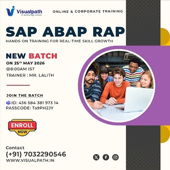 Hyderabad, Lessons Offered, SAP ABAP RAP New Online Batch Starts May 25th, 2026