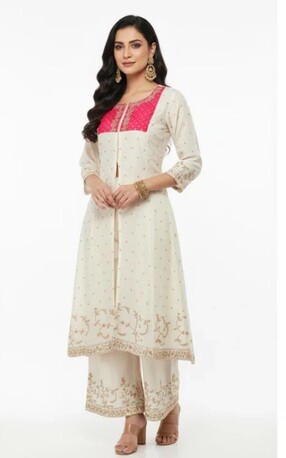 New Delhi, Clothing & Accessories, INR 1699,  Best Women Co-Ord Sets Online | Off White Embroidered Rs. 1699