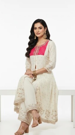 New Delhi, Clothing & Accessories, INR 1699,  Best Women Co-Ord Sets Online | Off White Embroidered Rs. 1699
