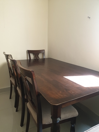 Al Malaz, Furniture, SAR 300,  Wooden Dining Table With Chairs