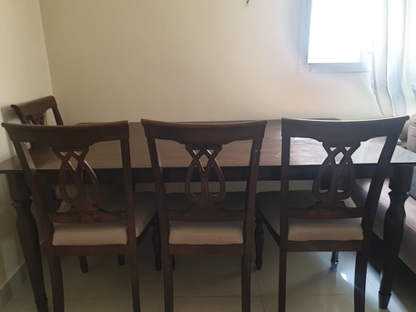Al Malaz, Furniture, SAR 300,  Wooden Dining Table With Chairs