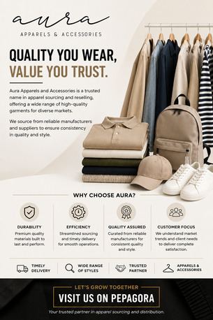 Kerala, Clothing & Accessories, INR 5000,  Aura Apparels And Accessories Premium Fashion And Apparel Solutions