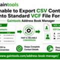 Unable To Export CSV Contacts Into Standard VCF File Format