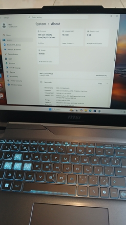 Obhur Al Shamaliyah, Computers, Sr 3200,  Msi  Gaming Laptop Rtx 4060 8 Gb Ram 16 Gb  Memory 1tera