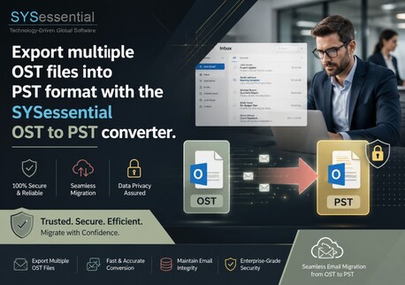 Antwerp, Software Development, Export Multiple OST Files Into PST Format With The SYSessential OST To PST Converter.