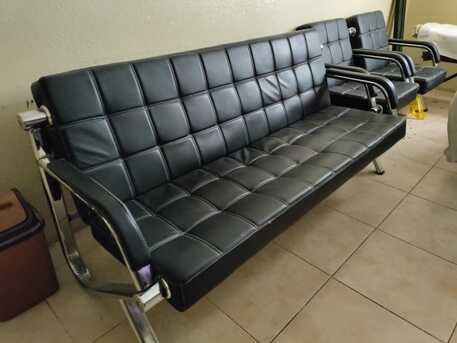 Al Malaz, Furniture, SAR 950,  Modern Black Sofa Set &ndash; 3 Seater + 2 Chairs &ndash; SAR 950