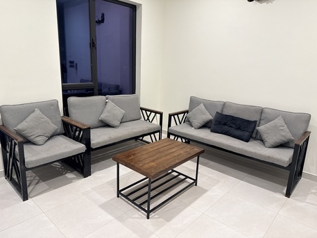 Manama, Household Items, BHD 65,  Urgent Sale - Good Condition Sofa Set - 3+2+1 Seater And TV Cabinet