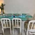 SAR 500,  Glass Top Dinning Table With Eight Chairs