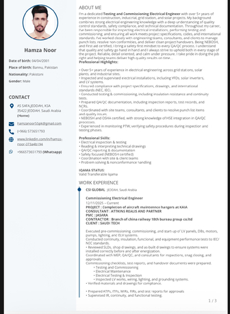 Jeddah, Job Seekers, Testing And Commissioning Electrical Engineer With Transferable Ahqama