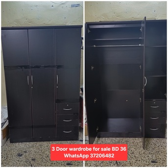 Manama, Furniture, BHD 36,  ✅️ 3 Door Wardrobe For Sale In Good Condition With Delivery
