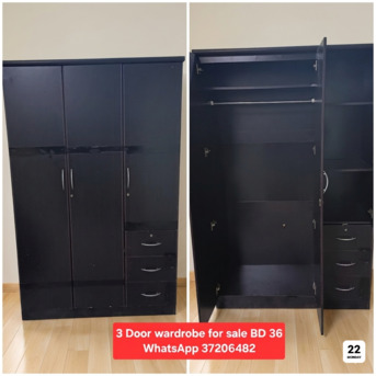 Manama, Furniture, BHD 36,  ✅️ 3 Door Wardrobe For Sale In Good Condition With Delivery