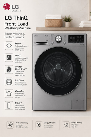Thuqbah, Appliances, SAR 1300,  LG Washing Machine And Dryer 9 KG / 6KG