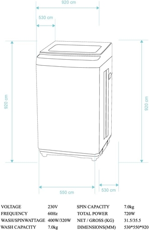 Riyadh, Appliances, SAR 600,  Geepas 7kg Fully Automatic Top Load Washing Machine
