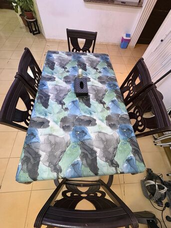Al Rehab, Furniture, SAR 200,  Dining Table With Six Chairs In Good Condition