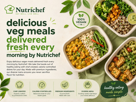 Bangkok, Food, THB 3000,  Delicious Veg Meals Delivered Fresh Every Morning By Nutrichef