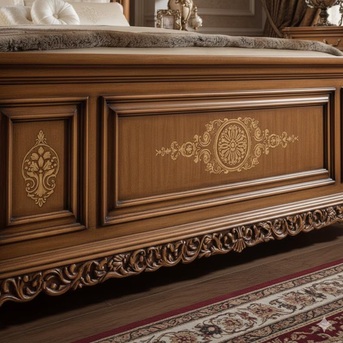 Mumbai, Furniture, INR 350000,  Laurel Classic Luxury Vintage Carved Wood Bed &mdash; Royalzig