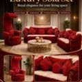 SAR 1,  Luxury Red Sofa Set With Royal Accent Chair