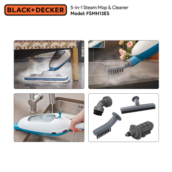 Manama, Appliances, BHD 25,  Black & Decker 5in1 Steam Mop 1300w White FSMH13E5