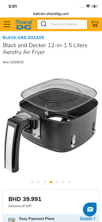 Manama, Appliances, BHD 20,  Black And Decker 12-in-1, 5 Liters Aerofry Air Fryer