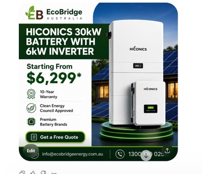 Melbourne, Appliances, AUD 4999,  Power Your Home With HICONICS Solar Battery System