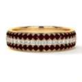 USD 3901,  Ruby Wedding Band With Half Eternity Diamond And Ruby Style