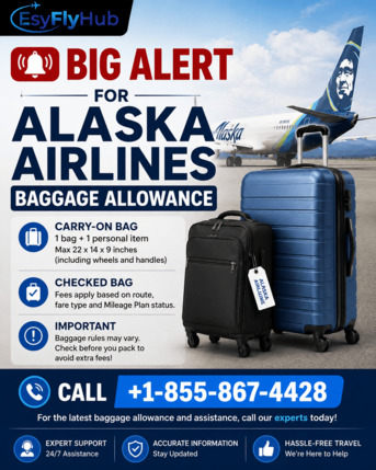 New York, Travel, Big Alert For Alaska Airlines Baggage Allowance +1-855-867-4428