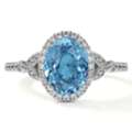 USD 1601,  Luxury Swiss Topaz Custom Engagement Rings Halo Design