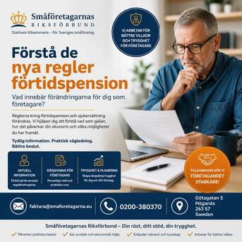 Stockholm, Business, Trygg Information Om Nya Regler Förtidspension För Företagare