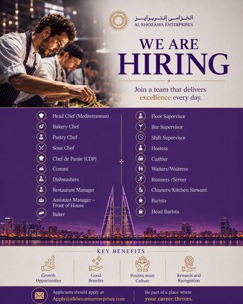 Manama, Jobs, Job Opportunities &ndash; Join Our Team At Al Khozama Enterprises📢