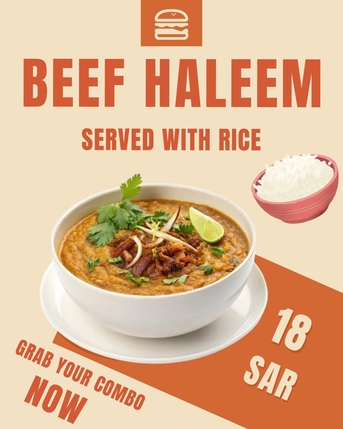 Khobar, Food, SAR 18,  Homemade Food - Beef Haleem - With Rice - Available