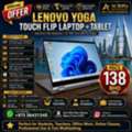 BHD 138,  LENOVO YOGA Core I7 8th Gen Touch 360* Flip Laptop + Tablet With Pen 14