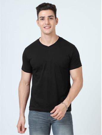 Bangalore, Wholesale Products, Basics Men Regular Fit V- Neck T-Shirt | 100% Cotton