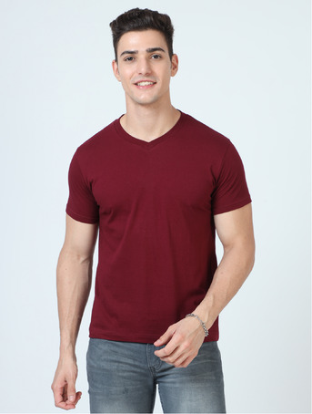 Bangalore, Wholesale Products, Basics Men Regular Fit V- Neck T-Shirt | 100% Cotton