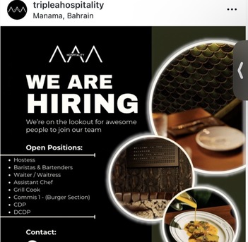Manama, Jobs, Kitchen Staff, Cleaners
