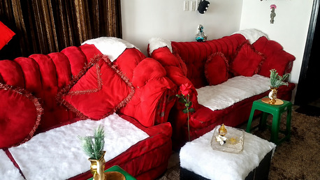 Dammam, Furniture, SAR 1,  Luxury Red Sofa Set With Royal Accent Chair