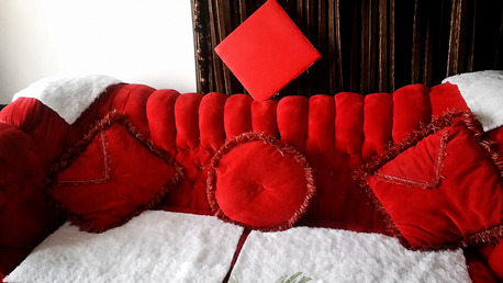 Dammam, Furniture, SAR 1,  Luxury Red Sofa Set With Royal Accent Chair