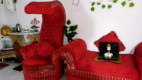 Dammam, Furniture, SAR 1,  Luxury Red Sofa Set With Royal Accent Chair