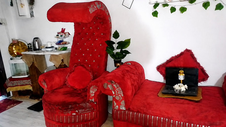 Dammam, Furniture, SAR 1,  Luxury Red Sofa Set With Royal Accent Chair