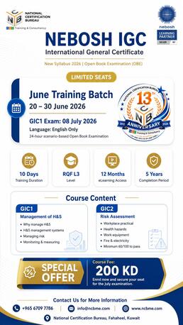 Chennai, Language Exchange, NEBOSH IGC Course From National Certification Bureau