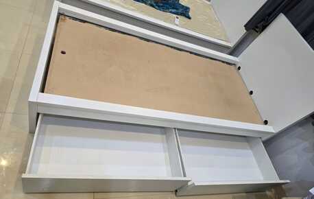 Ghirnatah, Furniture, SAR 0300,  IKEA Single Bed (with 2 Storage Drawers) & Cabinet, White