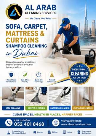 Dubai, Cleaning, Sofa Carpet Mattress & Curtains Shampoo Cleaning Services