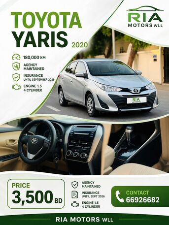 Tubli, Vehicles, Cars & Trucks , BHD 3500,  Toyota Yaris,  2020,  Automatic,  183000 KM,    FOR SALE