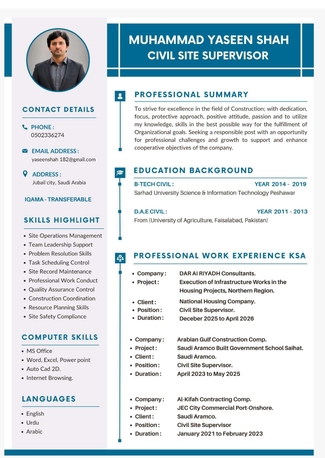 Riyadh, Job Seekers, Civil Supervisor