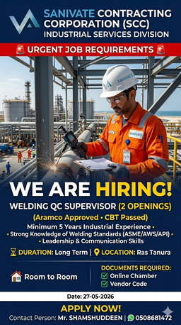 Jubail, Jobs, Aramco Approved Welding QC Supervisor