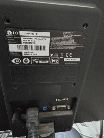 Jeddah, Computers, SAR 175,  LG 22" Full HD IPS Monitor (Model 22MP55HQ) &ndash; Excellent Condition +Wireless Keyboard