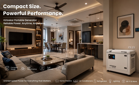 New Delhi, Machinery, Kirloskar Portable Generator For 4BHK Homes | Compact Size, Powerful Performance