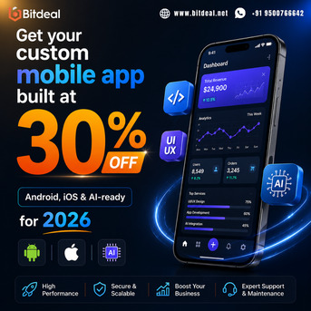 Singapore, Business, Get Your Custom Mobile App Built At 30% OFF - Android, IOS & AI-ready For 2026